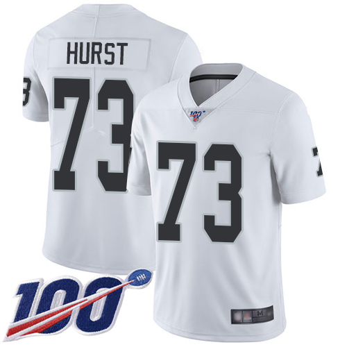 Men Oakland Raiders Limited White Maurice Hurst Road Jersey NFL Football 73 100th Season Vapor Jersey